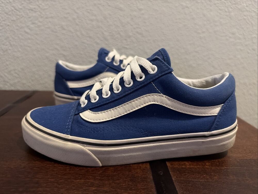 AUTHENTIC VANS OLD SKOOL BLUE OFF THE WALL SKATEBOARDING SHOES SZ 7.5